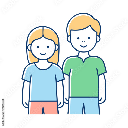 siblings icon, siblings vector illustration-simple illustration of siblings, perfect for siblings logos and icons
