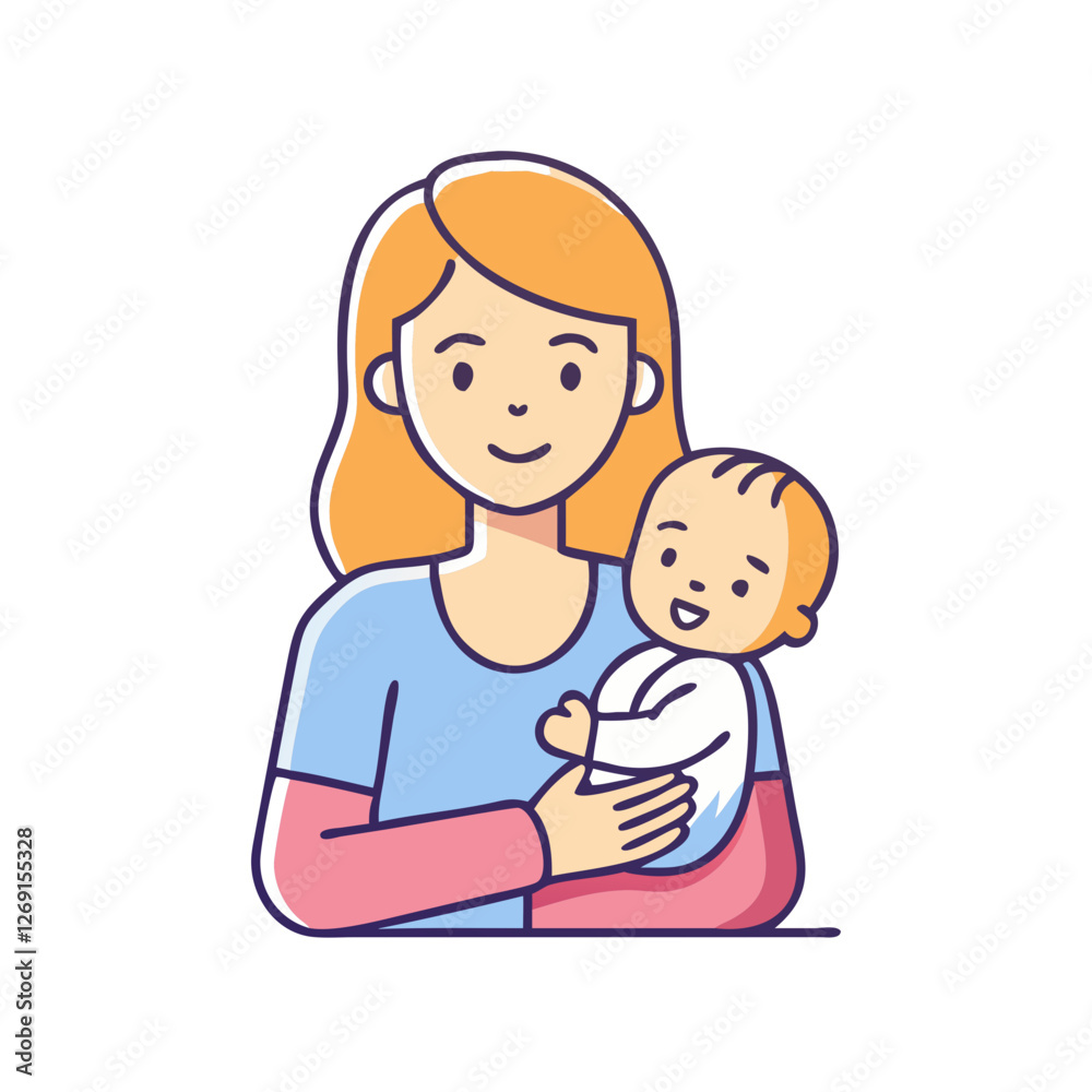 mother and baby icon, mother and baby vector illustration-simple illustration of mother and baby, perfect for mother and baby logos and icons