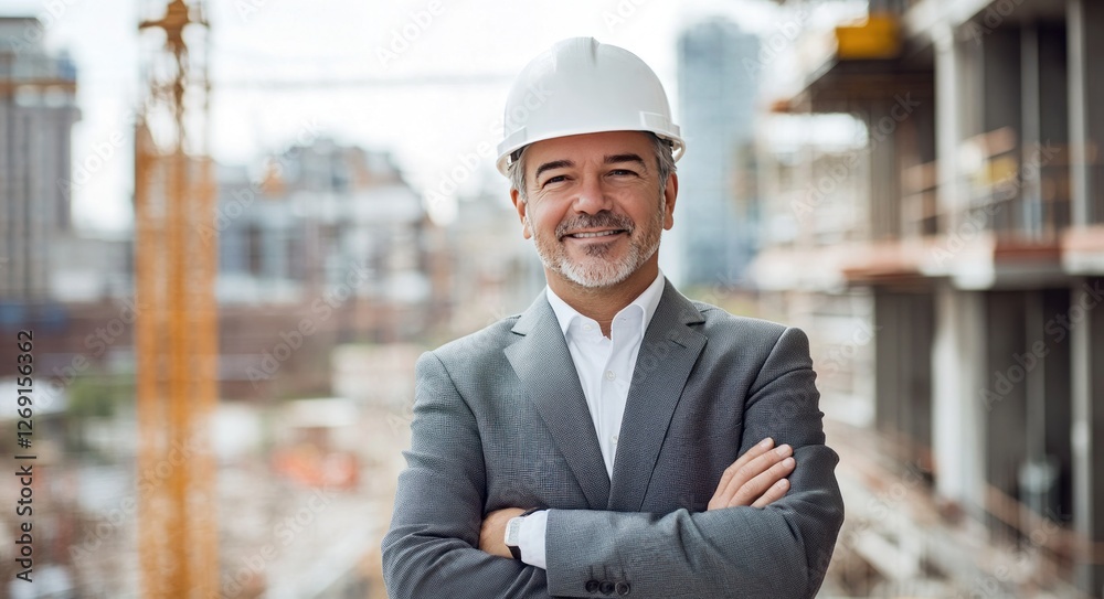 Confident Construction Engineer at Worksite Confident Construction Engineer at Worksite