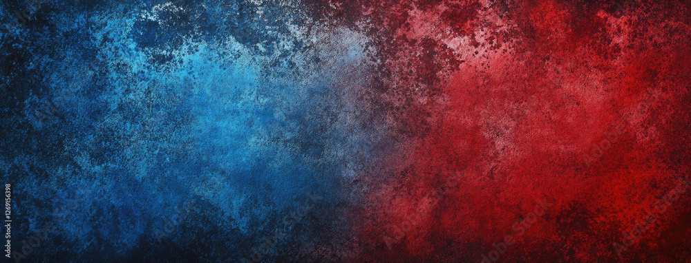 Obraz premium Abstract Blue and Red Grunge Texture Background Image with a Splattered Paint Effect