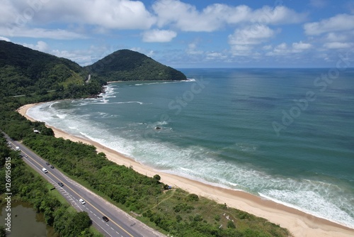 BR 101 road marging Ubatuba Vermelha beach