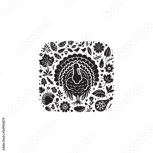 Turkey silhouette icon vector design symbol illustration