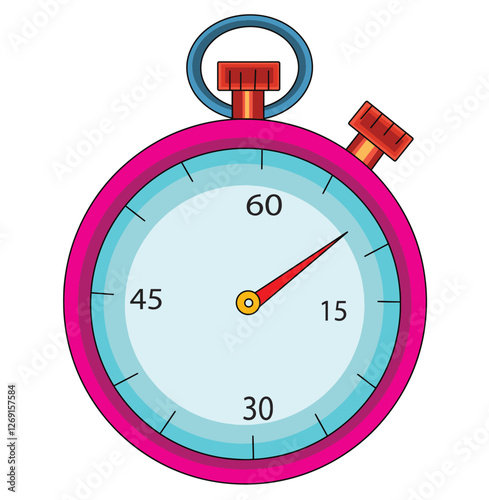 Cute cartoon hand drawn vector stop watch clipart.