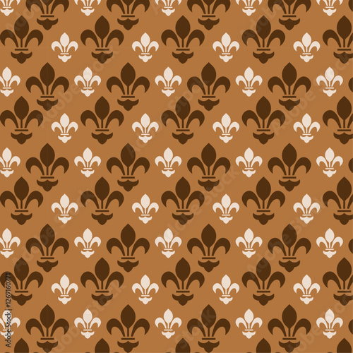 Fleur-de-lis seamless design for textile, fabric, print, wallpaper, wrapping paper and background. Fleur de lys vector pattern design