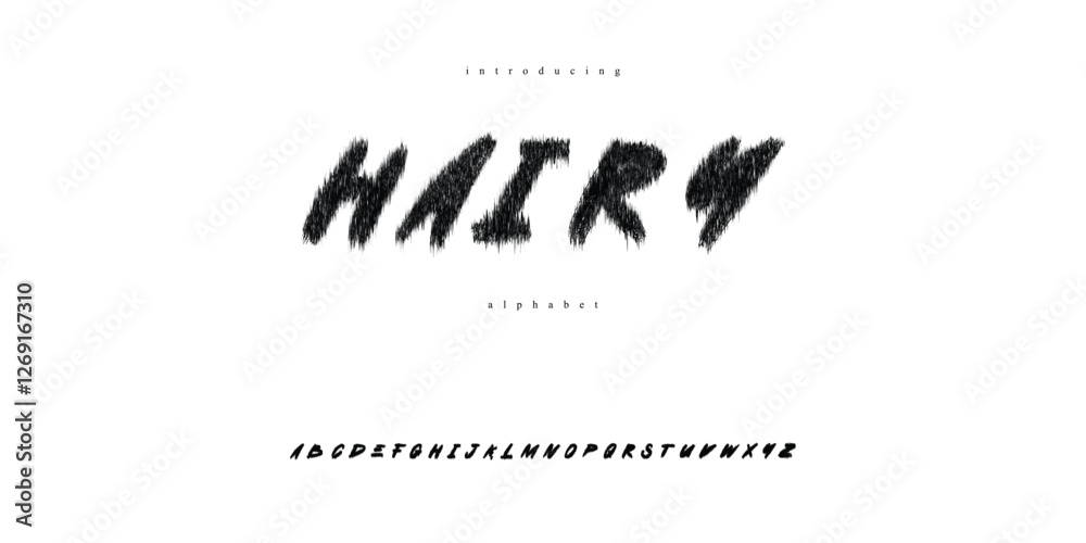 Fototapeta premium Hairy Furry Textured Font – Unique Spooky Display Typeface