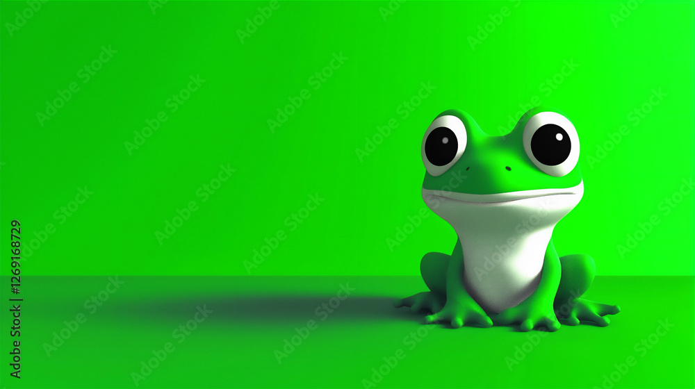 Fototapeta premium adorable 3d frog character