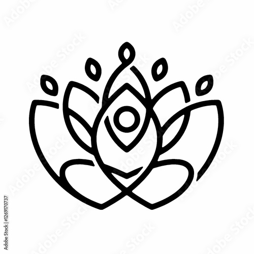 lotus yoga healing logo, lotus yoga healing logo with black color and white background, vector illustration, logo