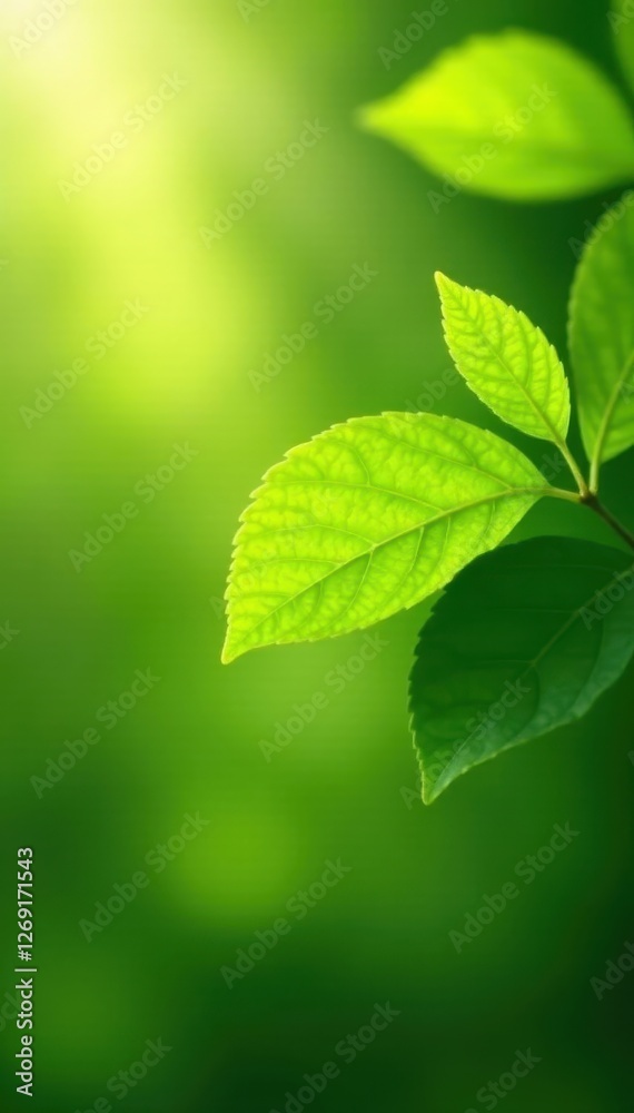 Soft-focus green leaves, sunlit, blurred background, ecology, defocused Soft-focus green leaves, sunlit, blurred background, ecology, defocused