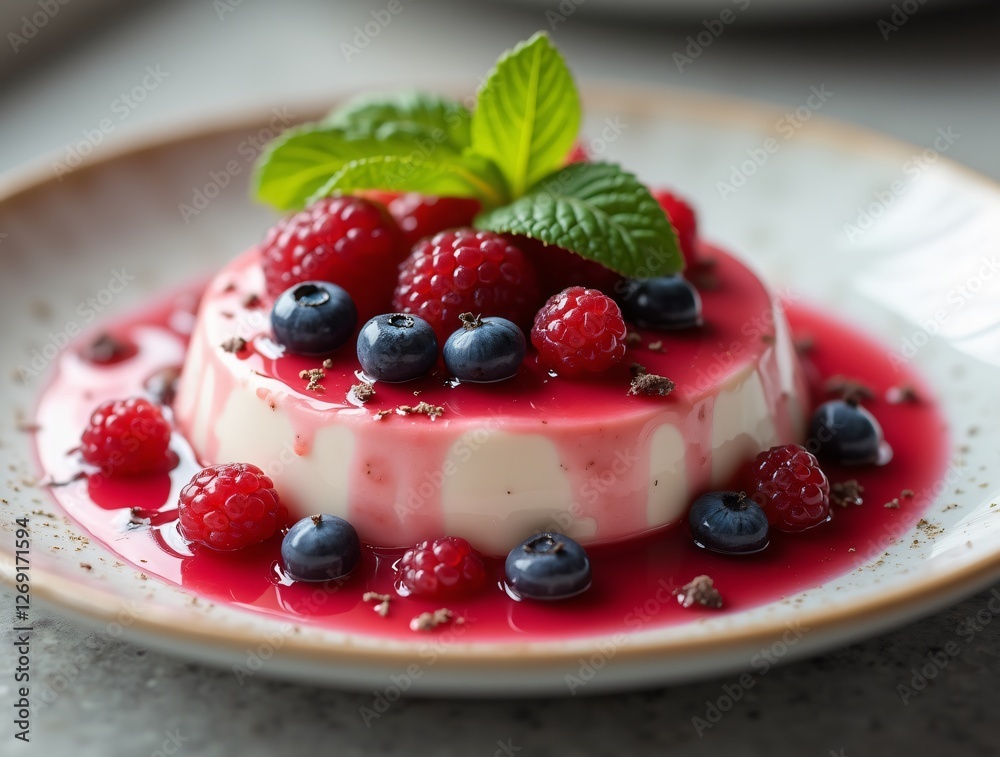 Panna Cotta with Berry Sauce Panna Cotta with Berry Sauce