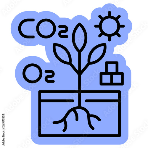 Autotroph proses icon, Plant, Leaf