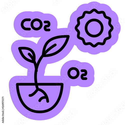 Autotroph proses icon, Plant, Leaf