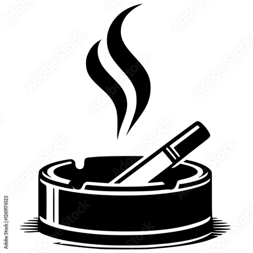 Silhouette of a cigarette ashtray