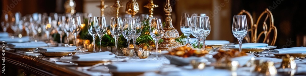 A beautifully set table for a formal dinner A beautifully set table for a formal dinner
