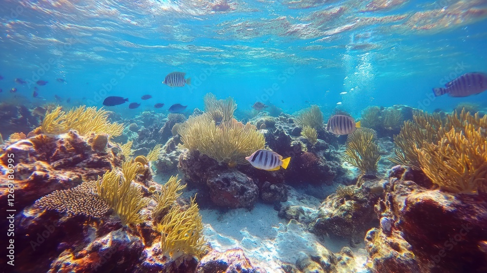 Vibrant Underwater Coral Reef Scene Vibrant Underwater Coral Reef Scene