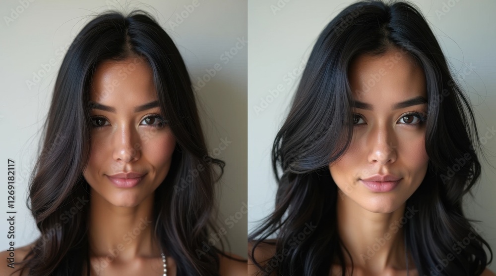 Woman's Hair Growth Treatment Before and After Comparison Woman's Hair Growth Treatment Before and After Comparison