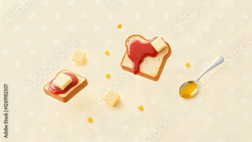 Adorable Food Wallpaper, Playful Food Background, Cozy Food Wallpaper, Dreamy Food Background