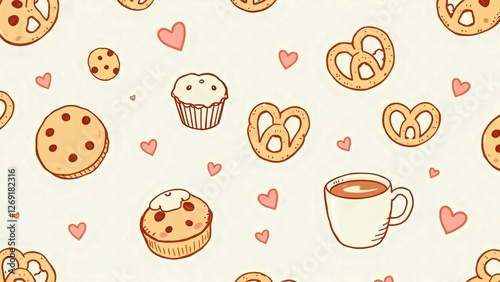 Adorable Food Wallpaper, Playful Food Background, Cozy Food Wallpaper, Dreamy Food Background