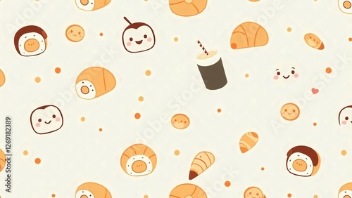Adorable Food Wallpaper, Playful Food Background, Cozy Food Wallpaper, Dreamy Food Background