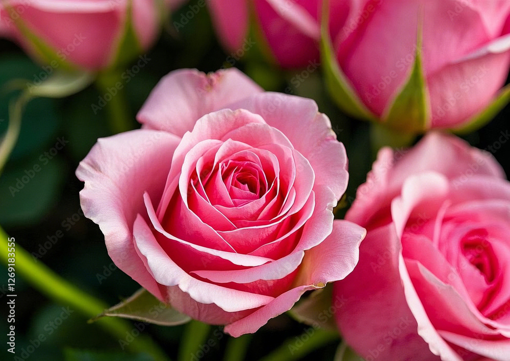 bouquet of pink roses; pink rose closeup; pink rose on a green background bouquet of pink roses; pink rose closeup; pink rose on a green background