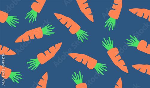 Cute carrot vegetables pattern background vector design