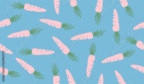 Cute carrot vegetables pattern background vector design