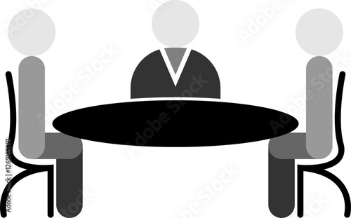 Une silhouette abstraite d'une réunion de travail au bureau sur un fond transparent