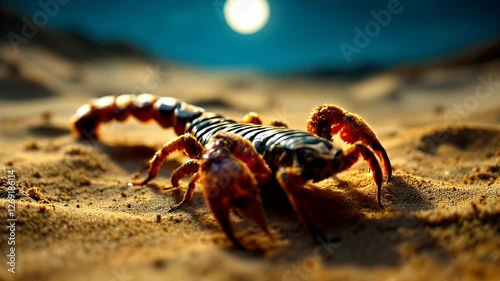 Desert Scorpion at Night: A Close-Up View