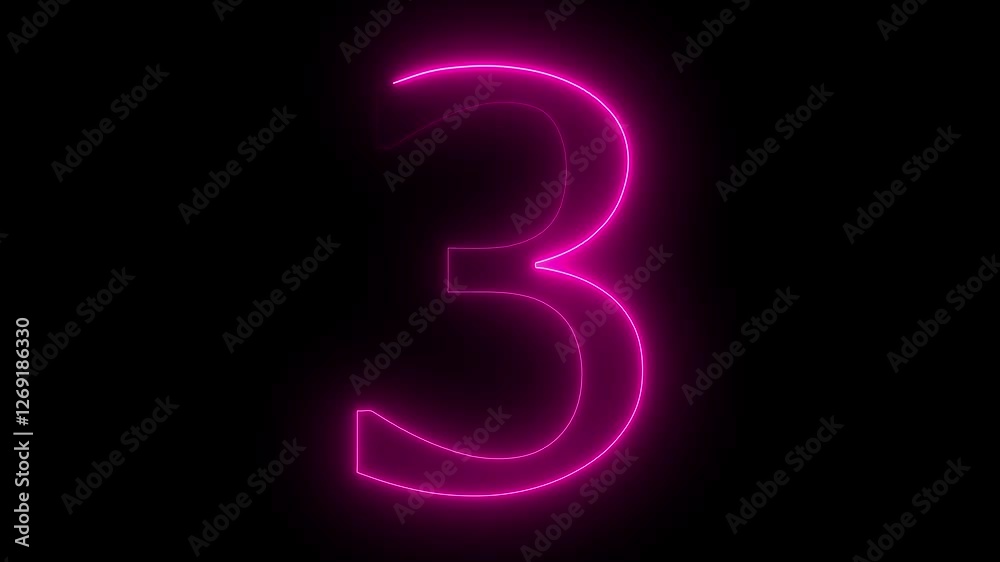 3 text animation by pink color neon on black background. 3 text animation by pink color neon on black background.