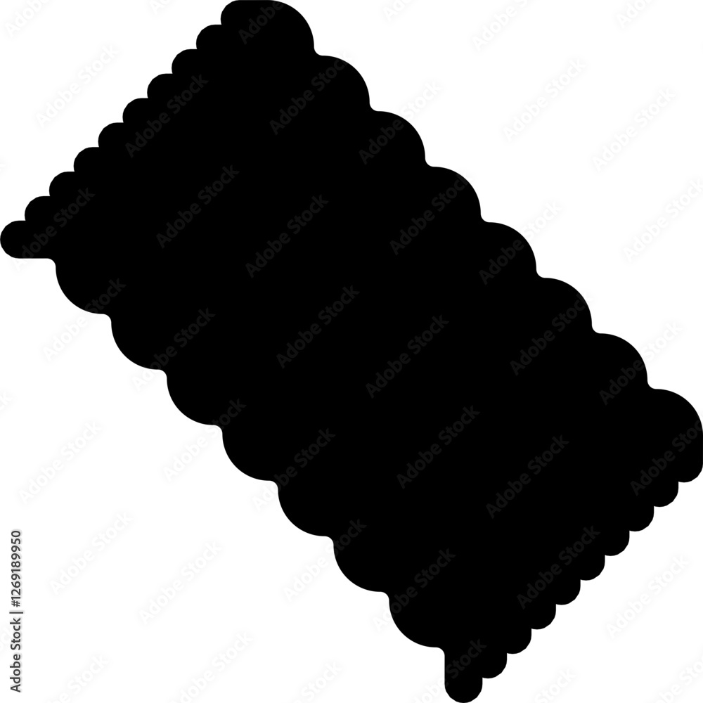 Black silhouette of a scalloped shape with wavy edges. Perfect for labels, frames, stickers, templates, and design elements. Black silhouette of a scalloped shape with wavy edges. Perfect for labels, frames, stickers, templates, and design elements.