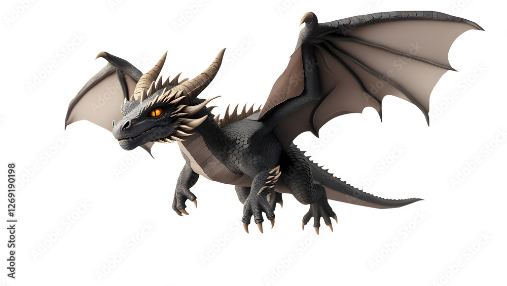 3D rendered dragon in a flying pose, A dragon in flight, with detailed scales and wings, set against a dramatic sky. 3D rendered dragon in a flying pose, A dragon in flight, with detailed scales and wings, set against a dramatic sky.