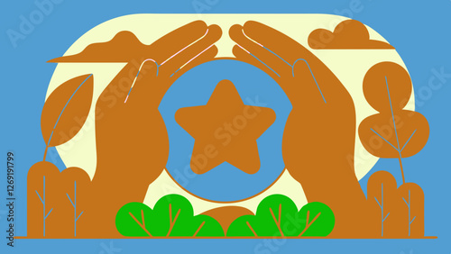 Colorful vector illustration of nativity scene