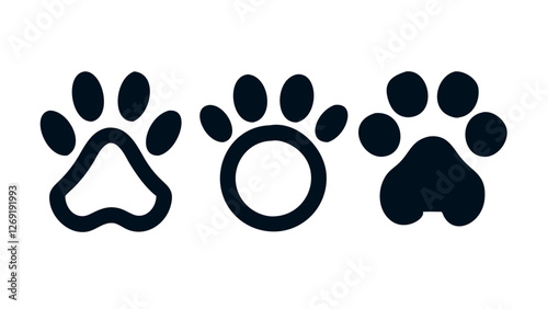 Vector illustration of dog paw prints