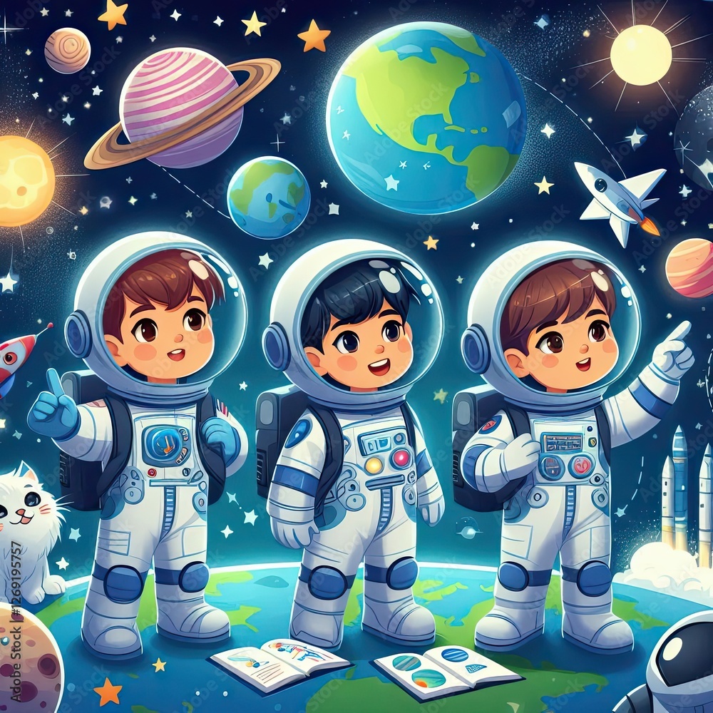 Naklejka premium kids around the world