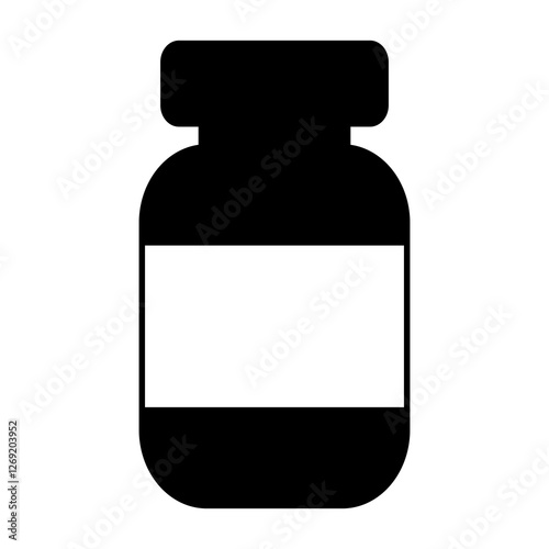 medicine bottle vector icon. Isolated flat vector illustration on white background.