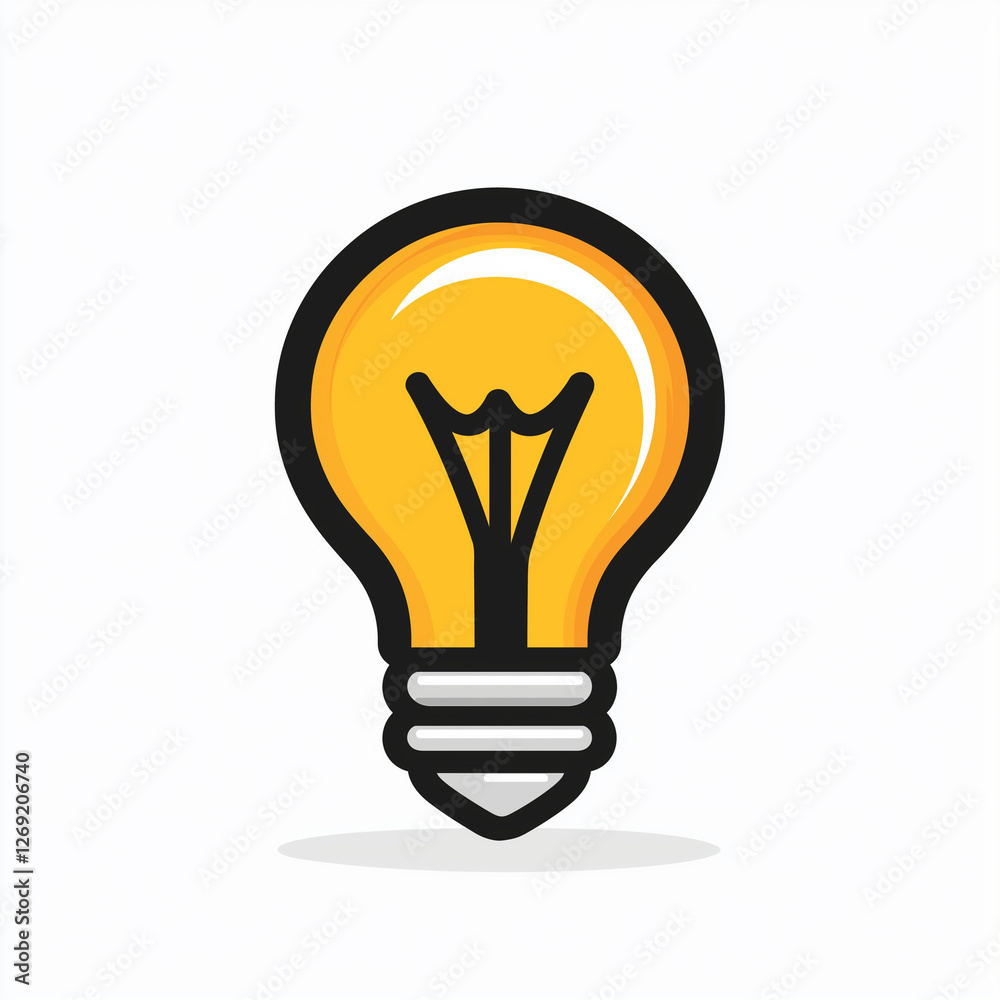 simple light bulb icon, line art style, white background, bold black lines, vector graphic design, flat illustration, white space on the left and right sides of the clipart, no sha simple light bulb icon, line art style, white background, bold black lines, vector graphic design, flat illustration, white space on the left and right sides of the clipart, no sha