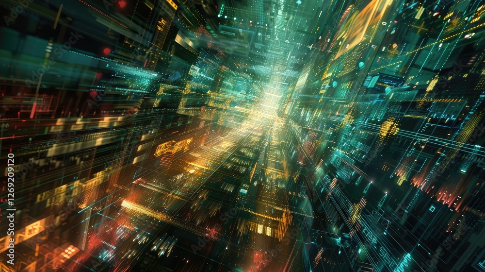 Obraz premium Digital world in abstract immersion