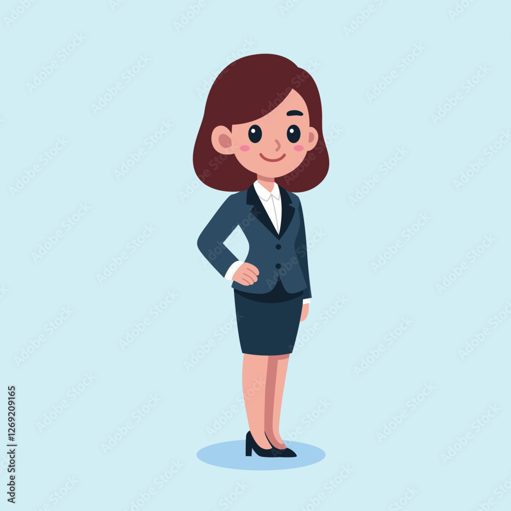 Professional Woman in Business Suit ? Office Character - Business Cartoon Illustration.eps Professional Woman in Business Suit ? Office Character - Business Cartoon Illustration.eps