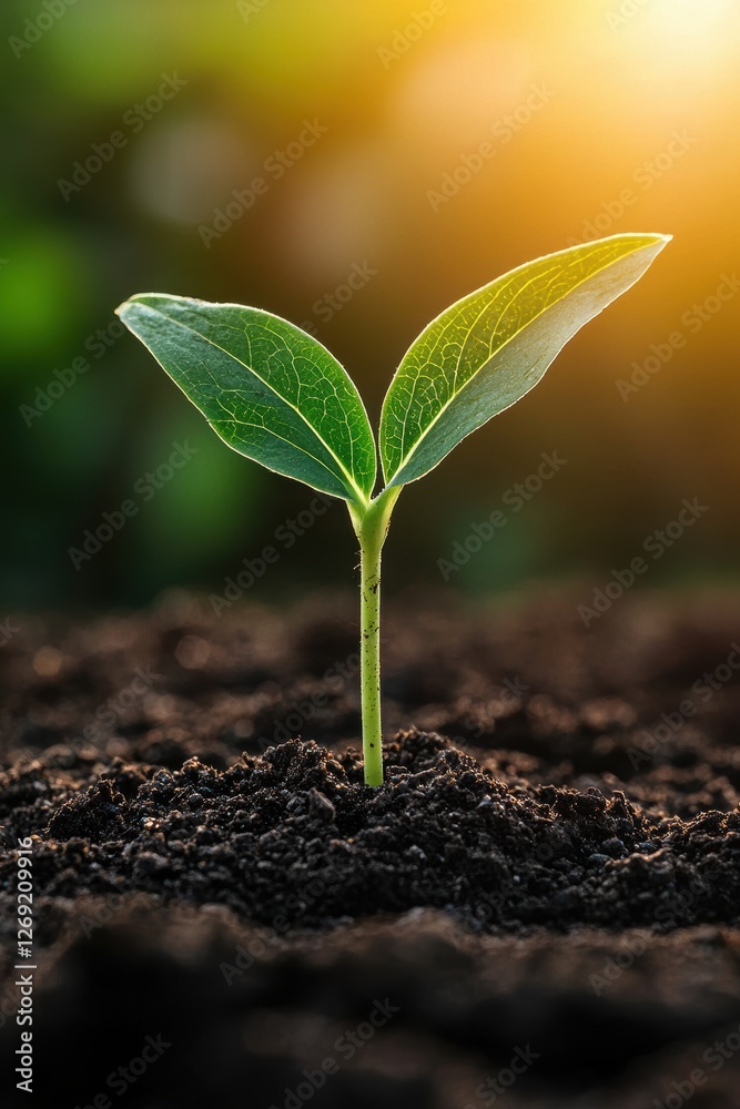 A small green seedling emerges from rich soil, illuminated by a warm light, symbolizing growth and new beginnings. A small green seedling emerges from rich soil, illuminated by a warm light, symbolizing growth and new beginnings.