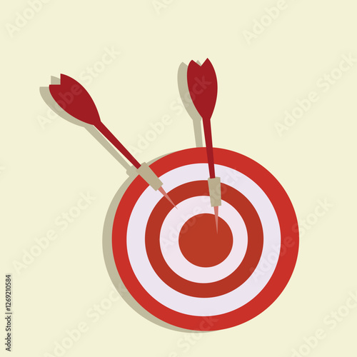 dart hit on center of target, the success business target