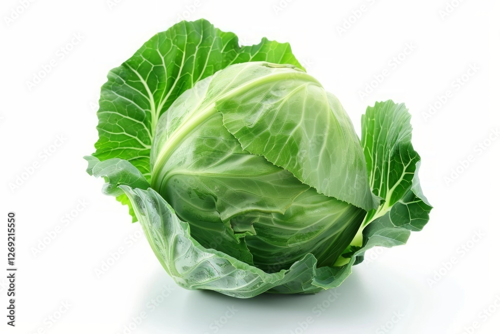 Fresh cabbage on white surface. AI generated Fresh cabbage on white surface. AI generated
