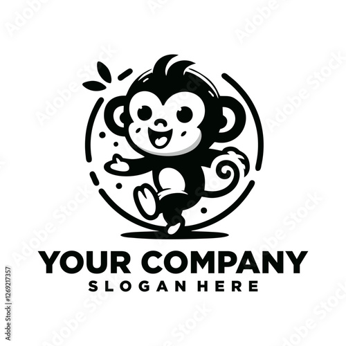 monkey logo design with happy expression photo