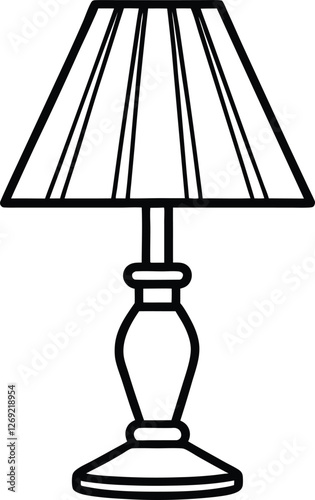 Line Art Table Lamp with Lampshade