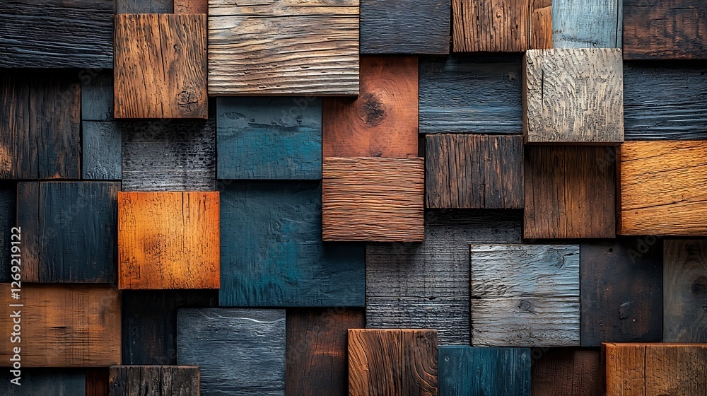 Rustic wood block wall texture background design Rustic wood block wall texture background design