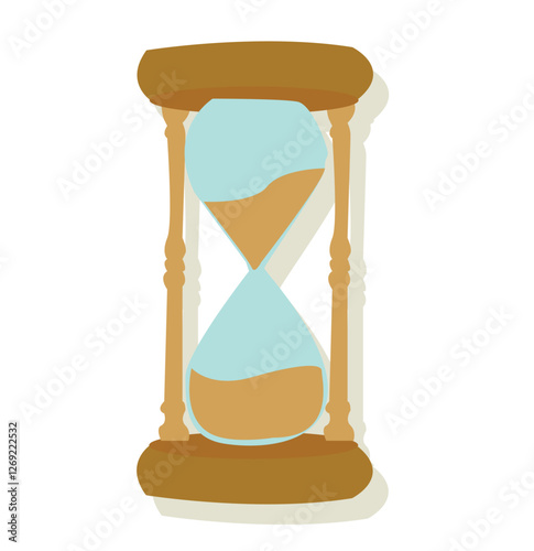 Hourglass. Vintage sandglass with sand inside to measure time.