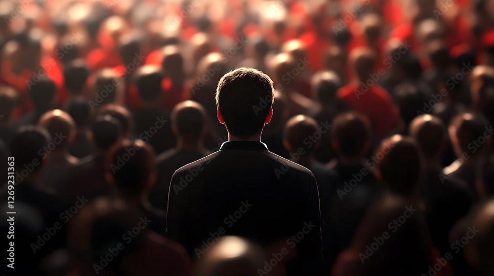 Fototapeta premium Social Anxiety in a Crowd