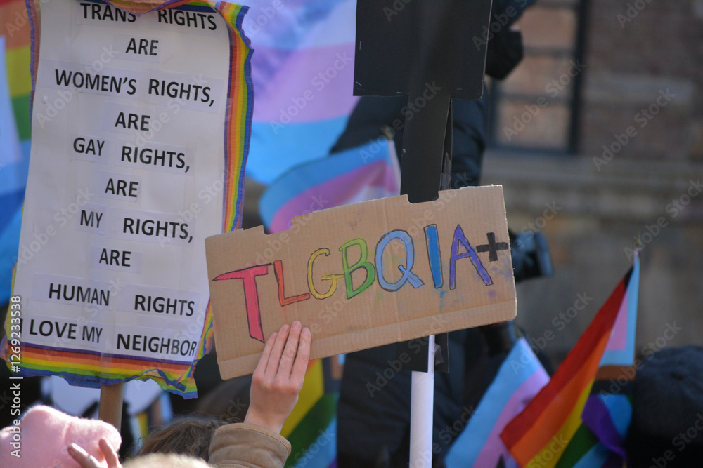 Sign at a rally for trans rights in New York City.