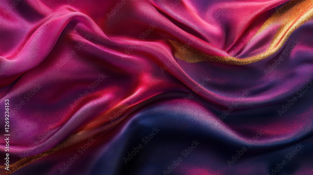 Obraz premium Vibrant Silk Fabric Texture with Colorful Waves and Smooth Finish