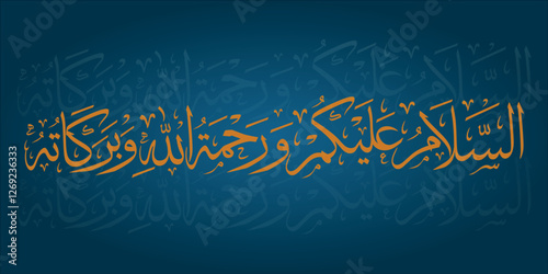 assalamualaikum warahmatullahi wabarakatuh arabic calligraphy gradients illustration background design