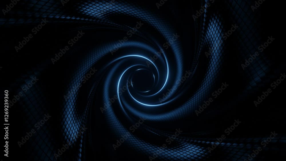 Orange and Blue Spiral Light Mesh Tunnel Background VJ Loop in 4K