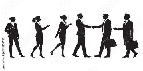 Business professionals silhouettes vector on white background